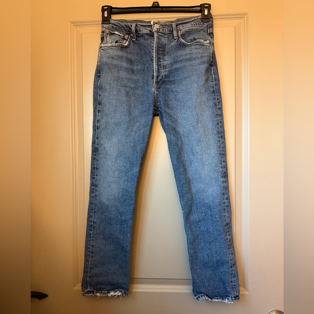 Agolde Riley High Rise Straight Crop Jeans - Frequnecy - Picture 2 of 13